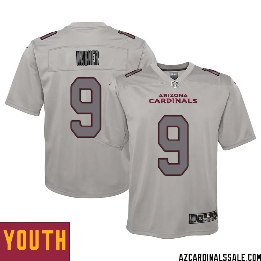 Kurt Warner No 9 Youth Arizona Cardinals Gray Atmosphere Fashion Game Jersey 1