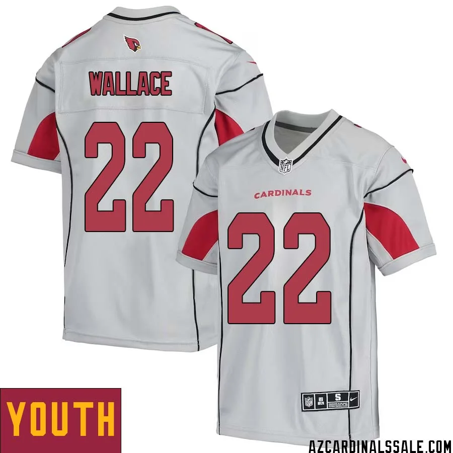 KVon Wallace No 22 Youth Silver Arizona Cardinals Inverted Legend Jersey 1