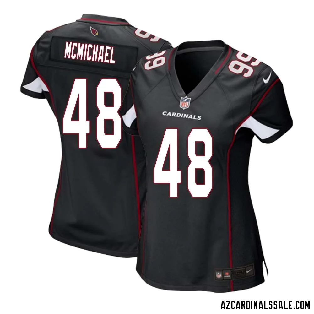 Kyler McMichael No 48 Arizona Cardinals Black Alternate Game Jersey Cardinal for Women