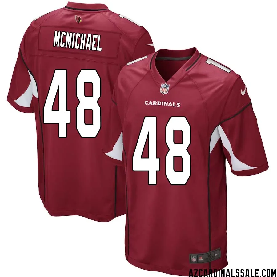 Kyler McMichael No 48 Arizona Cardinals Home Game Jersey Cardinal for Men 1