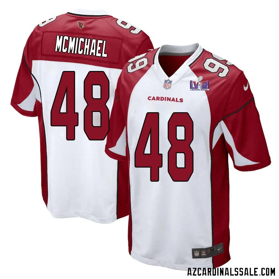 Kyler McMichael No 48 Arizona Cardinals Super Bowl LVIII Away Game Jersey Cardinal for Men