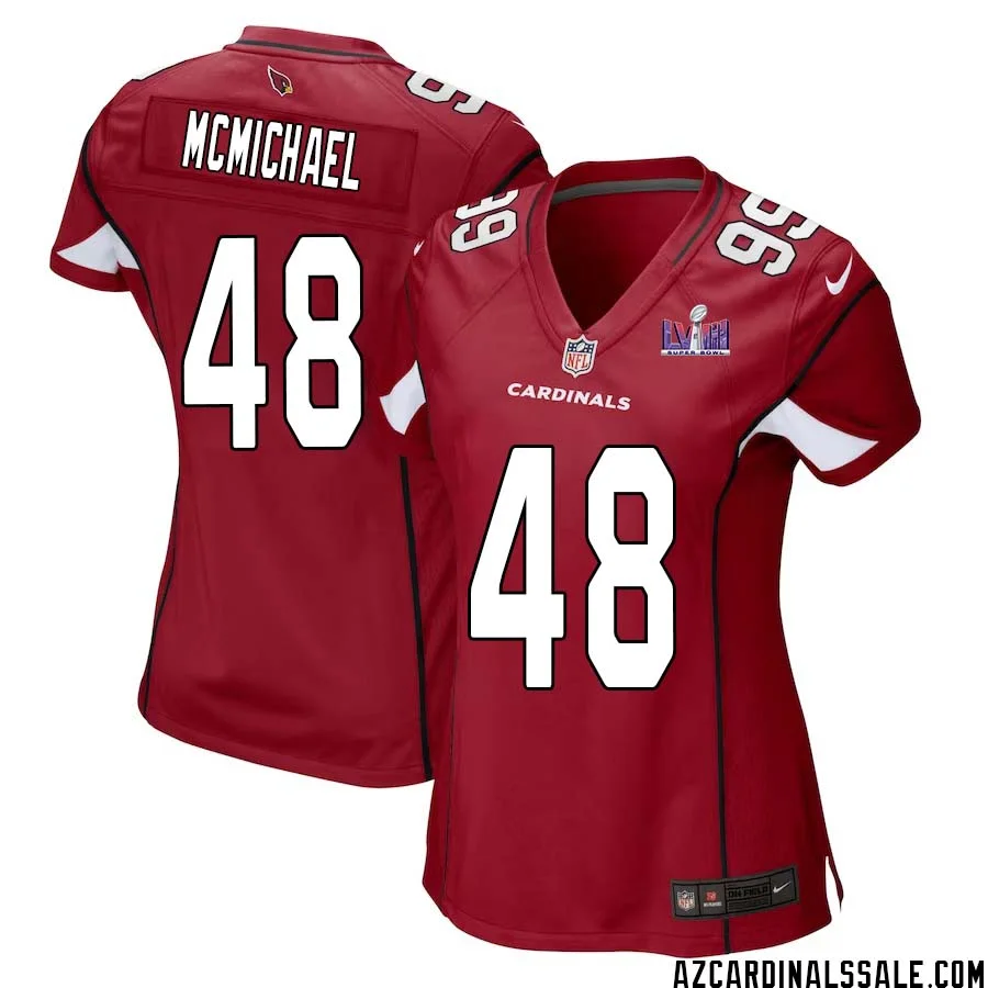 Kyler McMichael No 48 Arizona Cardinals Super Bowl LVIII Home Game Jersey Cardinal for Women