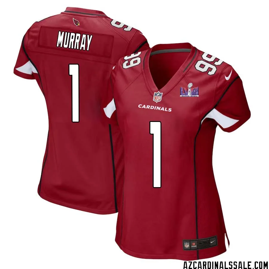 Kyler Murray No 1 Arizona Cardinals Super Bowl LVIII Home Game Jersey Cardinal for Women 1