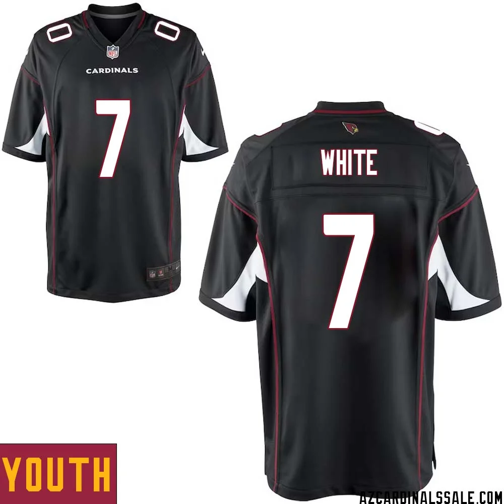 Kyzir White No 7 Arizona Cardinals Black Alternate Game Jersey Cardinal for Youth 1
