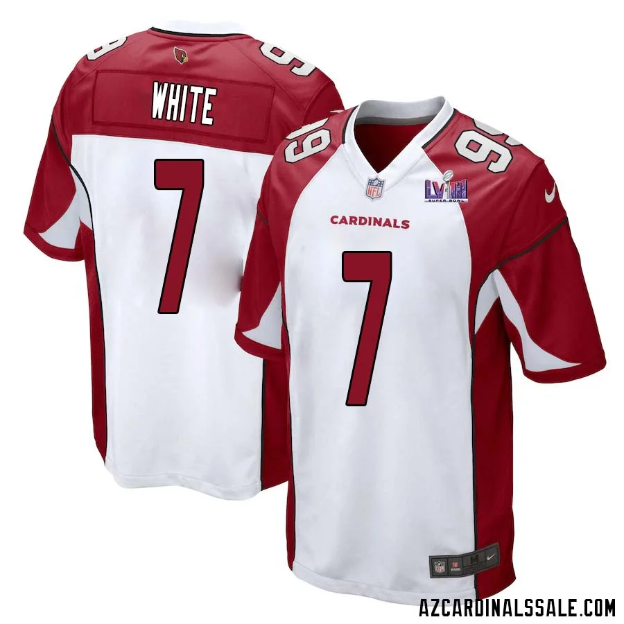 Kyzir White No 7 Arizona Cardinals Super Bowl LVIII Away Game Jersey Cardinal for Men 1