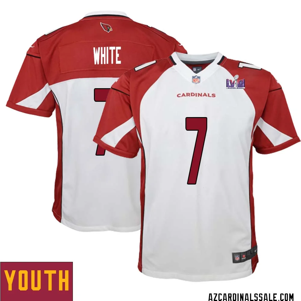 Kyzir White No 7 Arizona Cardinals Super Bowl LVIII Away Game Jersey Cardinal for Youth 1