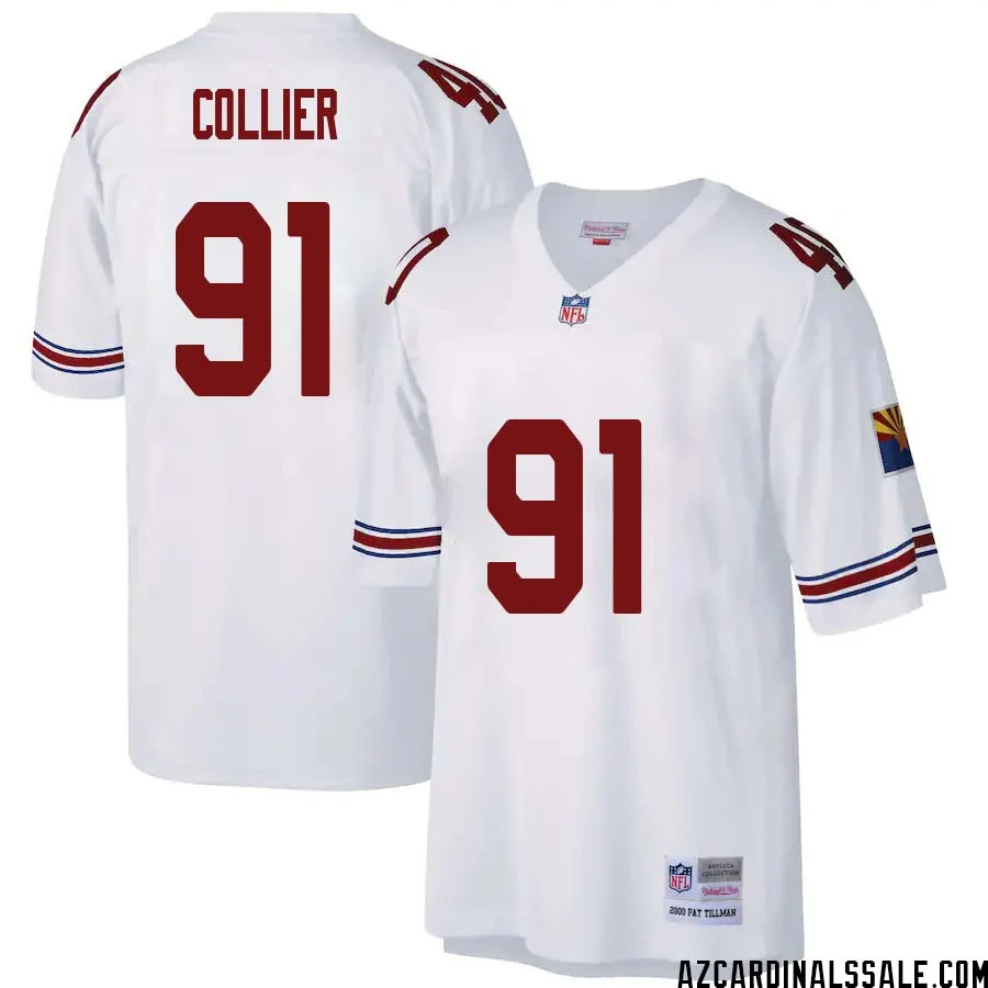 L.J. Collier No 91 Arizona Cardinals Mitchell Ness Big Tall 2000 Retired Player Replica Jersey White