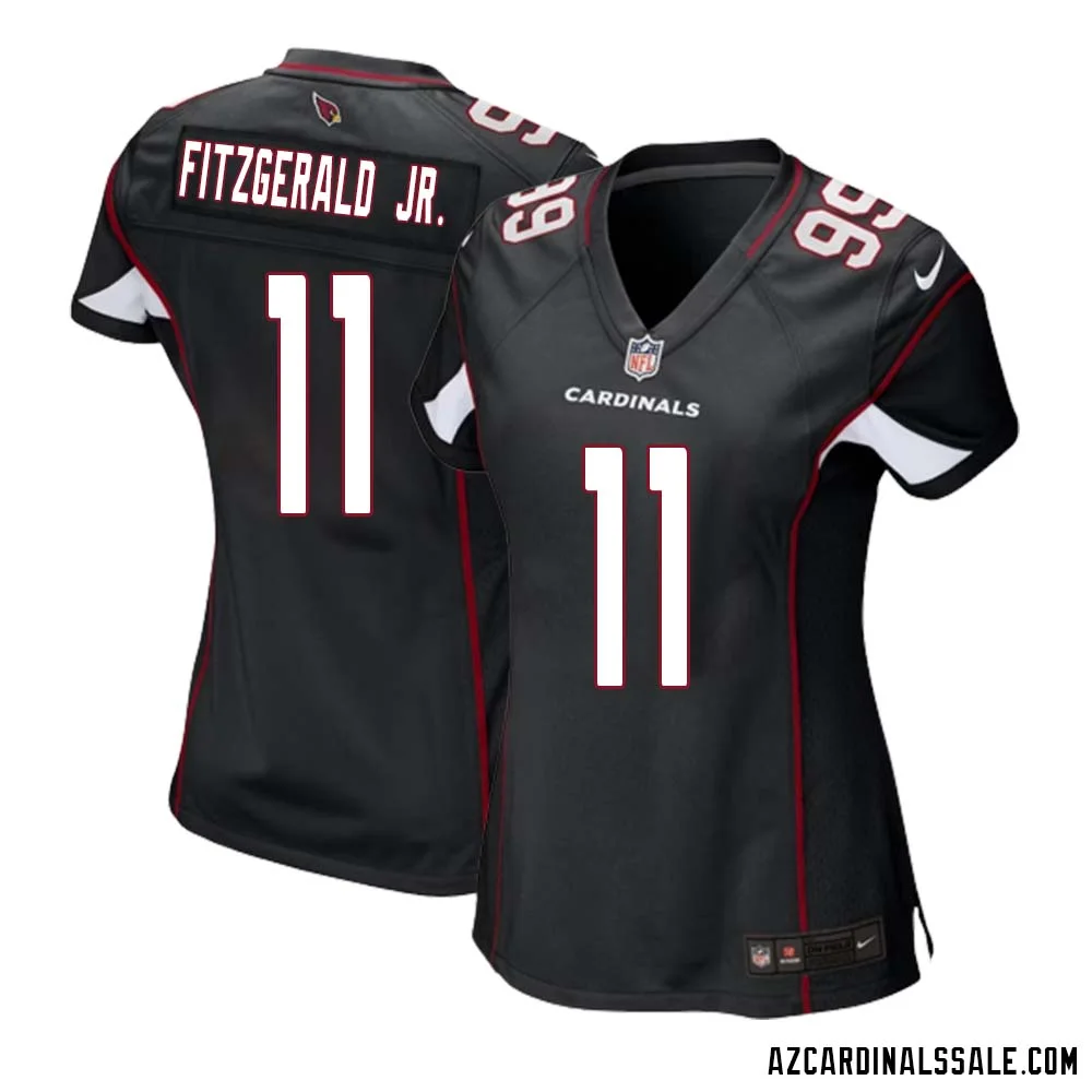 Larry Fitzgerald Jr. No 11 Arizona Cardinals Black Alternate Game Jersey Cardinal for Women 1