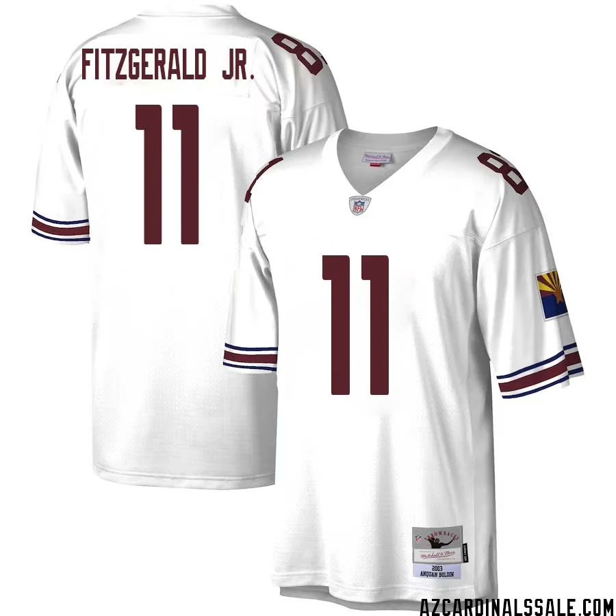 Larry Fitzgerald Jr. No 11 Men Mitchell Ness White Arizona Cardinals Legacy Replica Jersey 1
