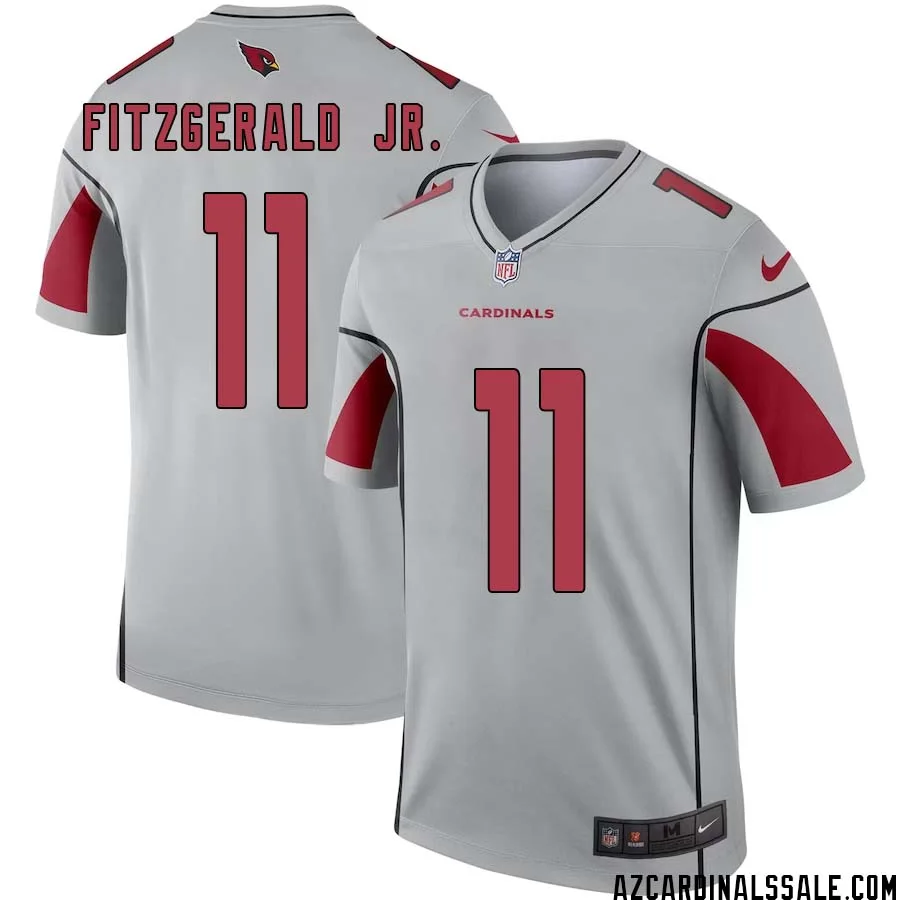 Larry Fitzgerald Jr. No 11 Men Silver Arizona Cardinals Inverted Legend Jersey 1