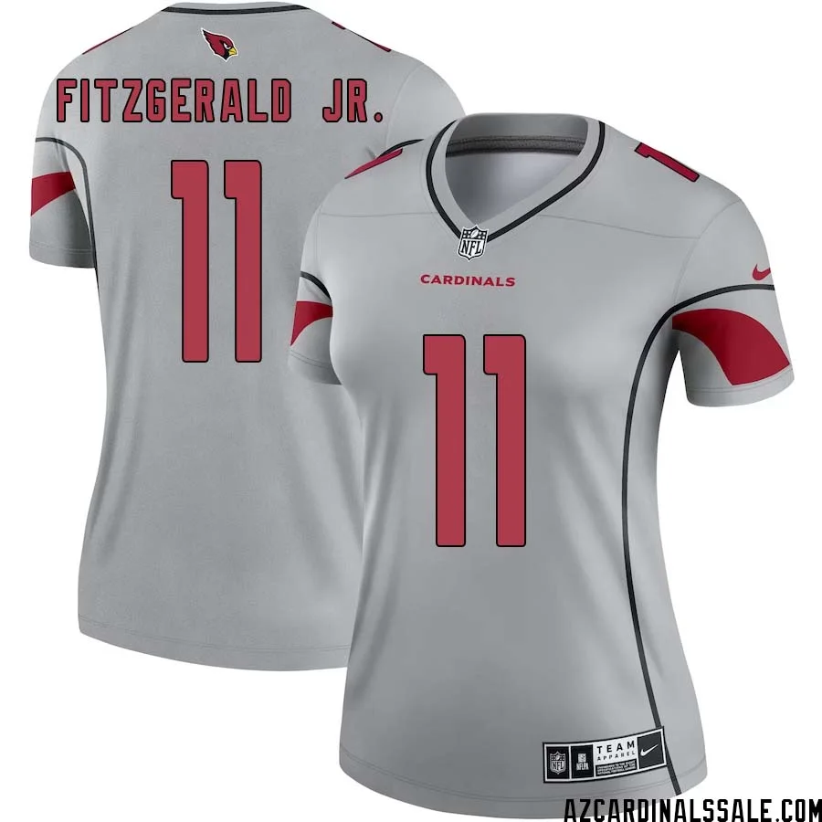 Larry Fitzgerald Jr. No 11 Women Silver Arizona Cardinals Inverted Legend Jersey