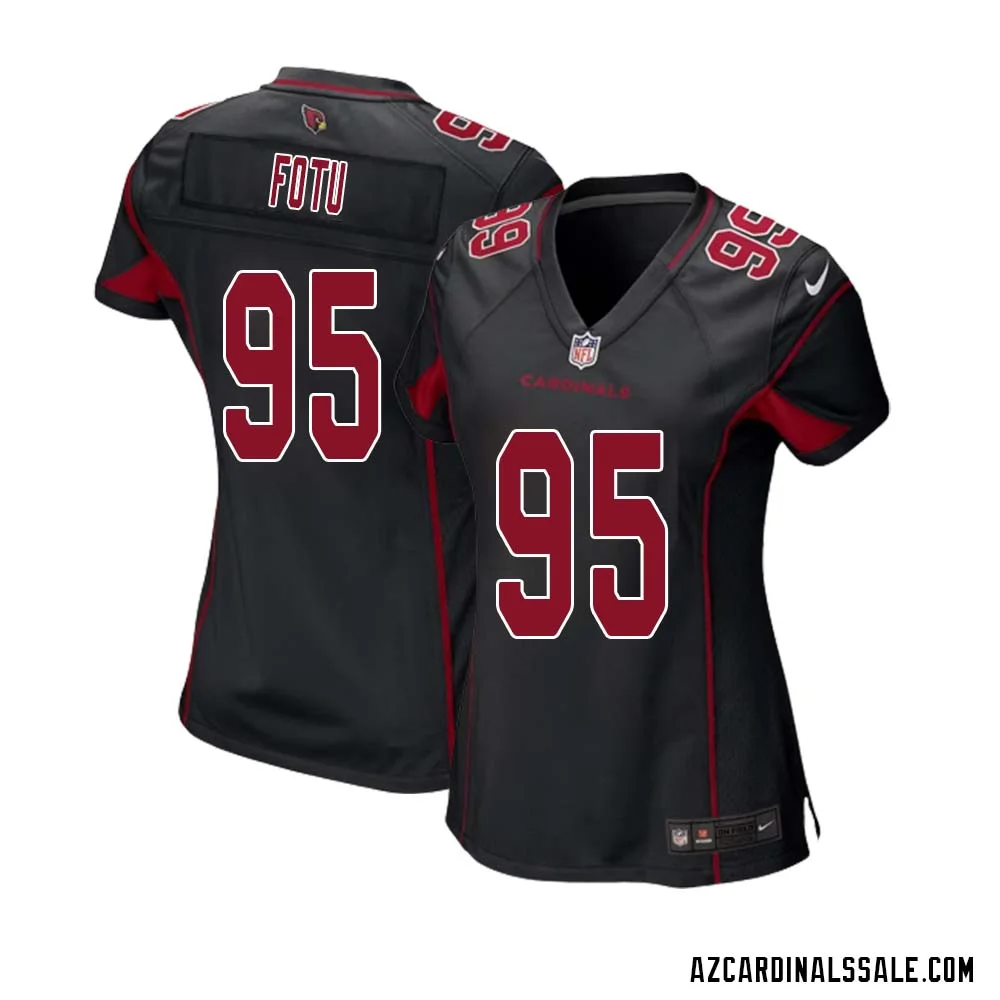 Leki Fotu No 95 Arizona Cardinals Alternate Game Jersey Cardinal for Women