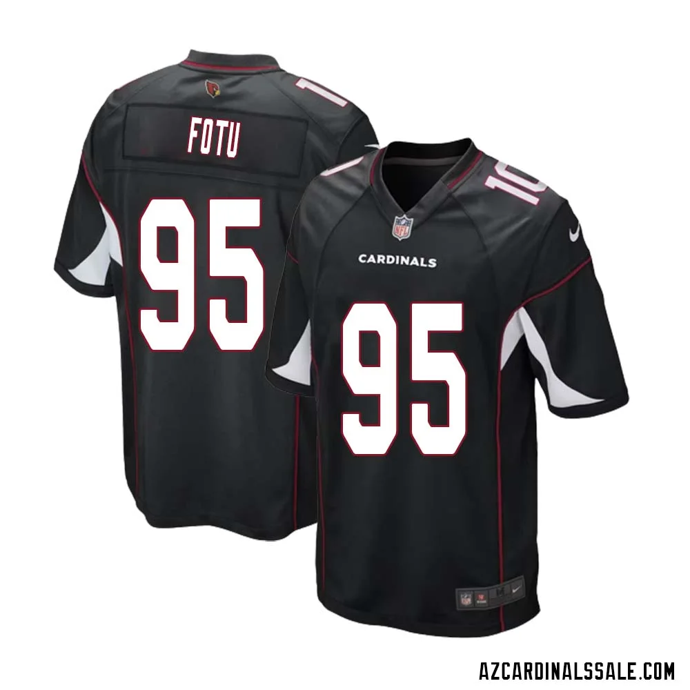 Leki Fotu No 95 Arizona Cardinals Black Alternate Game Jersey Cardinal for Men 1