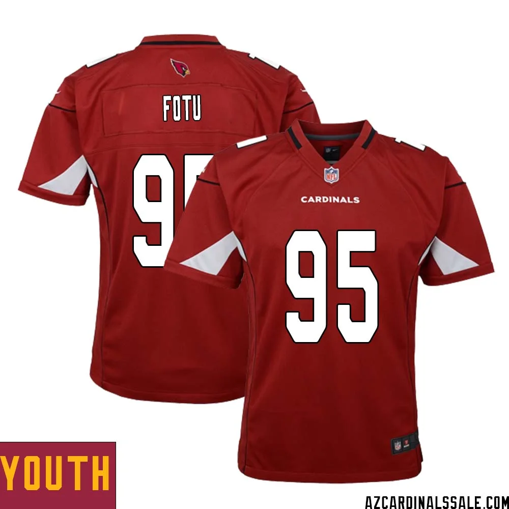 Leki Fotu No 95 Arizona Cardinals Home Game Jersey Cardinal for Youth