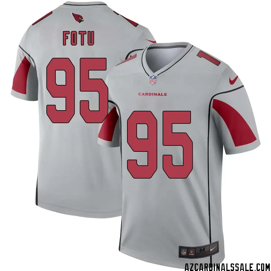 Leki Fotu No 95 Men Silver Arizona Cardinals Inverted Legend Jersey 1