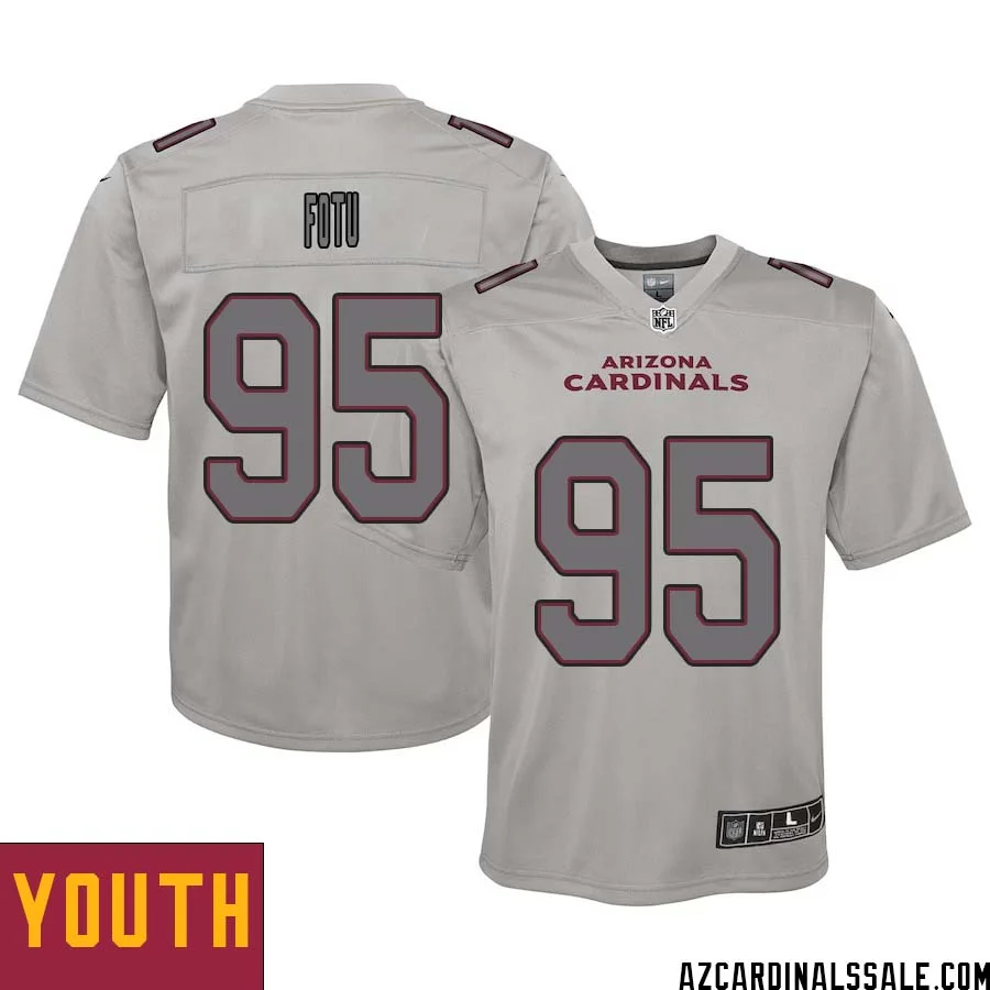 Leki Fotu No 95 Youth Arizona Cardinals Gray Atmosphere Fashion Game Jersey 1