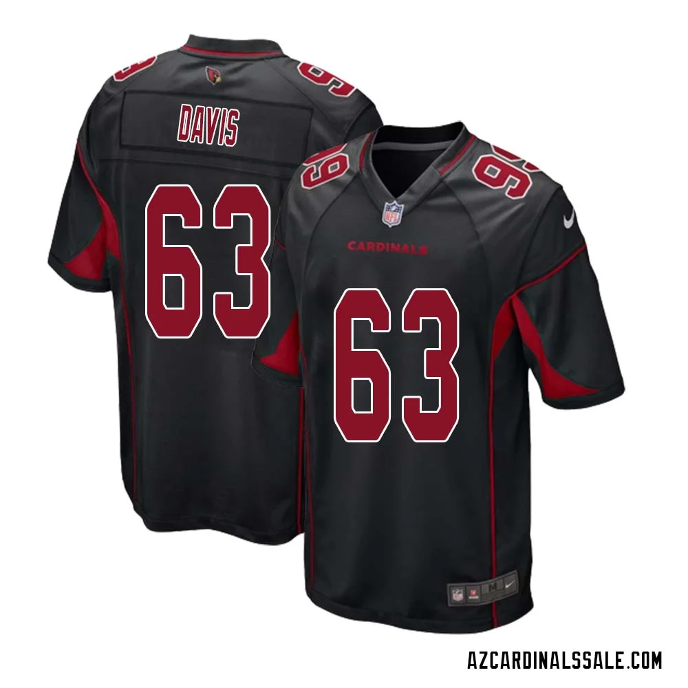 Leonard Davis No 63 Arizona Cardinals Alternate Game Jersey Cardinal for Men