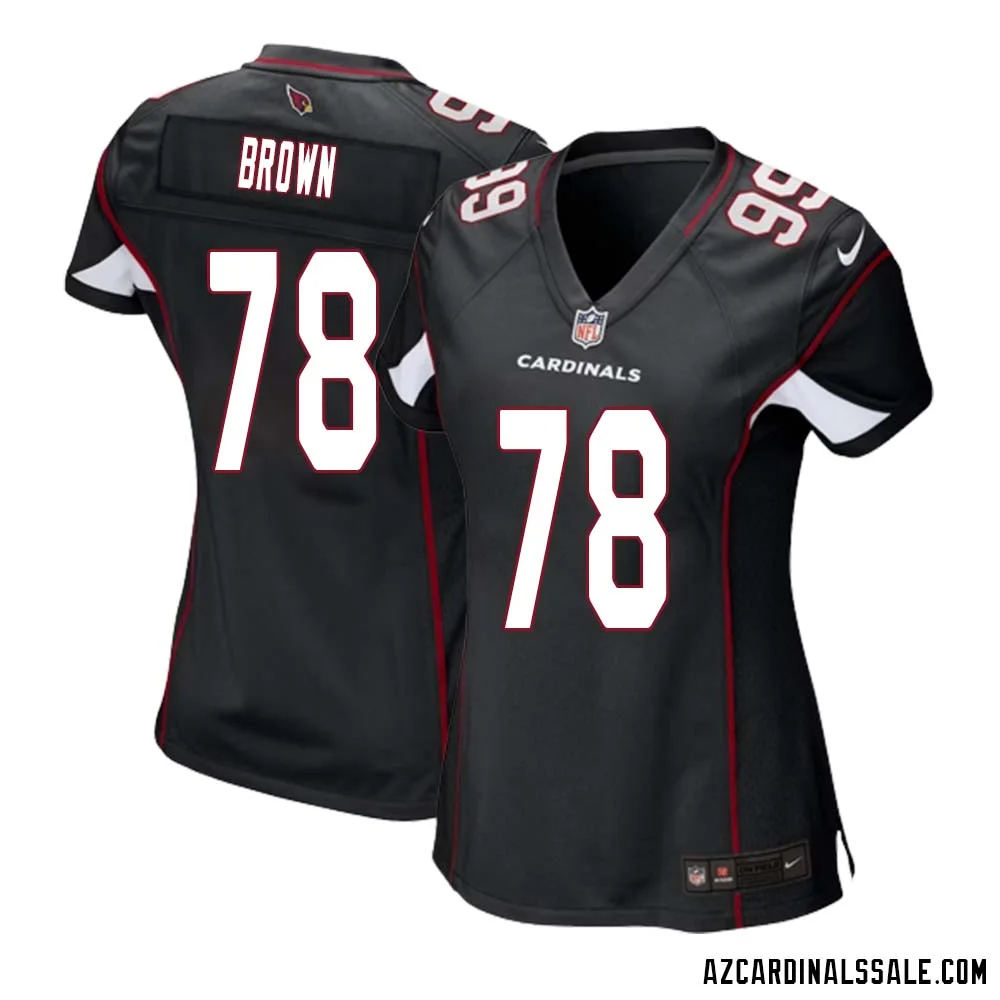 Levi Brown No 78 Arizona Cardinals Black Alternate Game Jersey Cardinal for Women