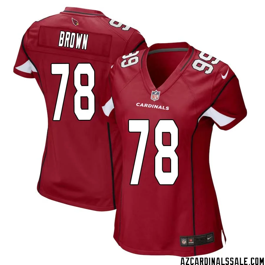 Levi Brown No 78 Arizona Cardinals Home Game Jersey Cardinal for Women