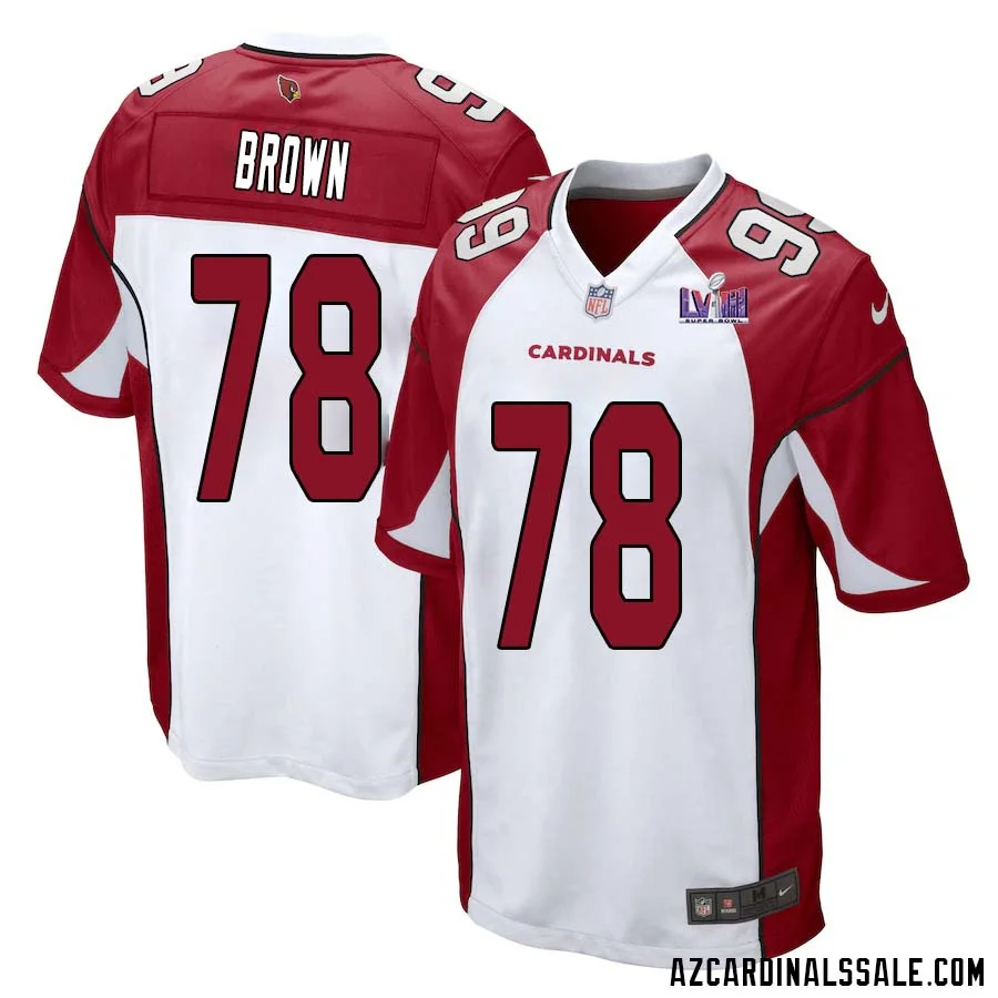 Levi Brown No 78 Arizona Cardinals Super Bowl LVIII Away Game Jersey Cardinal for Men 1
