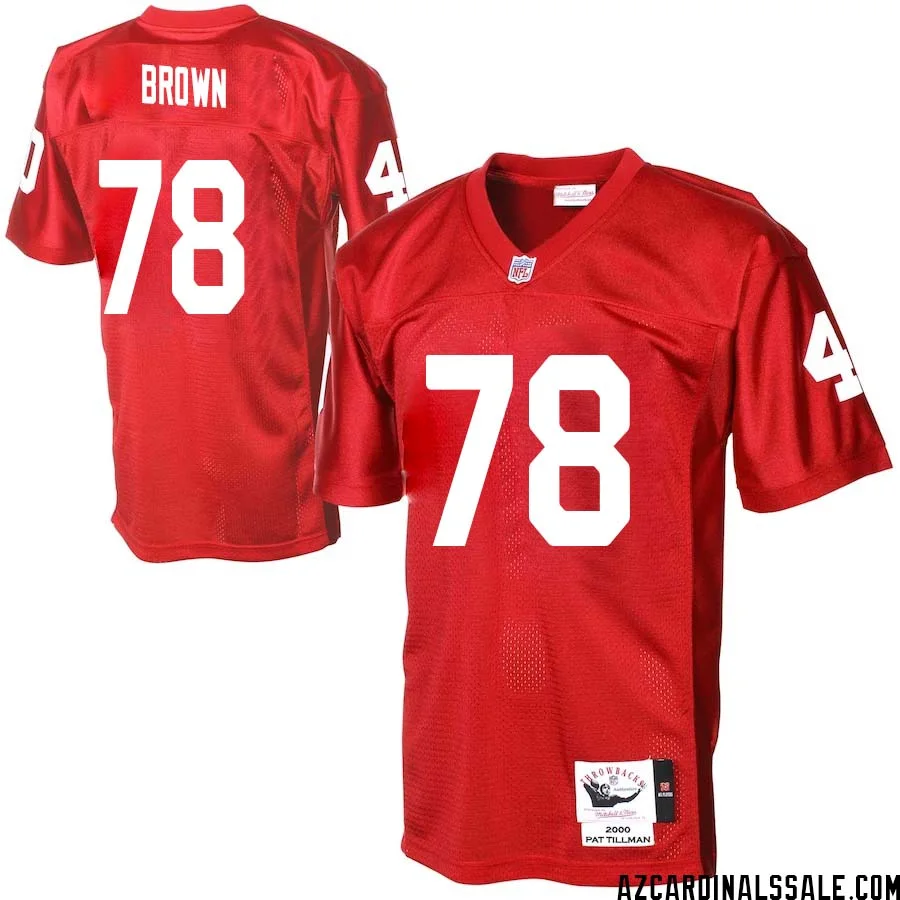 Levi Brown No 78 Men Arizona Cardinals Mitchell Ness Cardinal Authentic Throwback Jersey 1