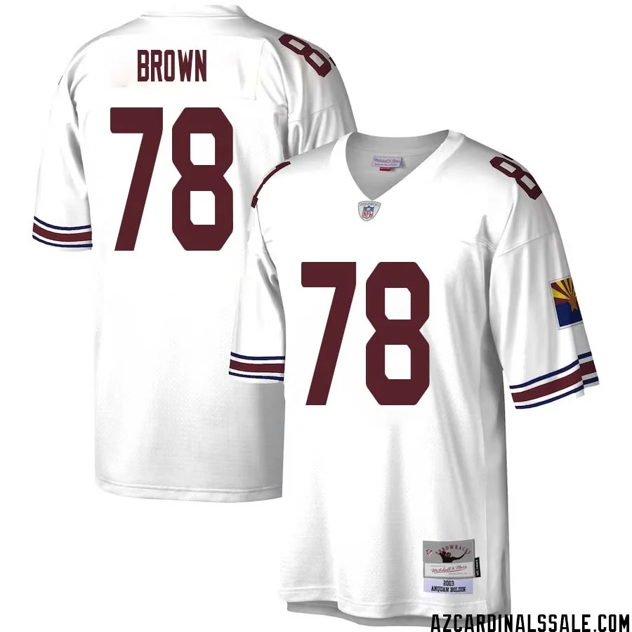 Levi Brown No 78 Men Mitchell Ness White Arizona Cardinals Legacy Replica Jersey 1