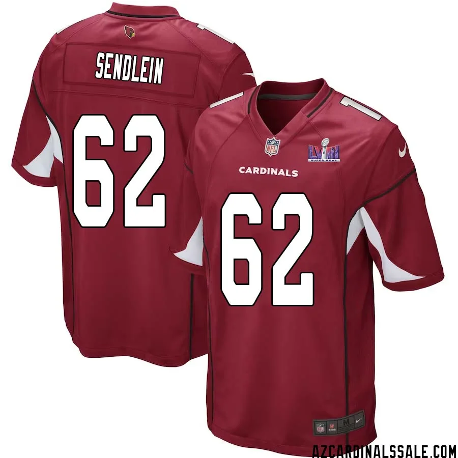 Lyle Sendlein No 62 Arizona Cardinals Super Bowl LVIII Home Game Jersey Cardinal for Men 1