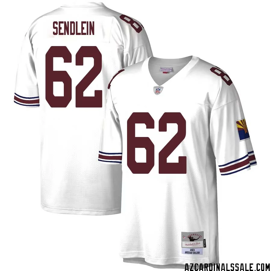 Lyle Sendlein No 62 Men Mitchell Ness White Arizona Cardinals Legacy Replica Jersey
