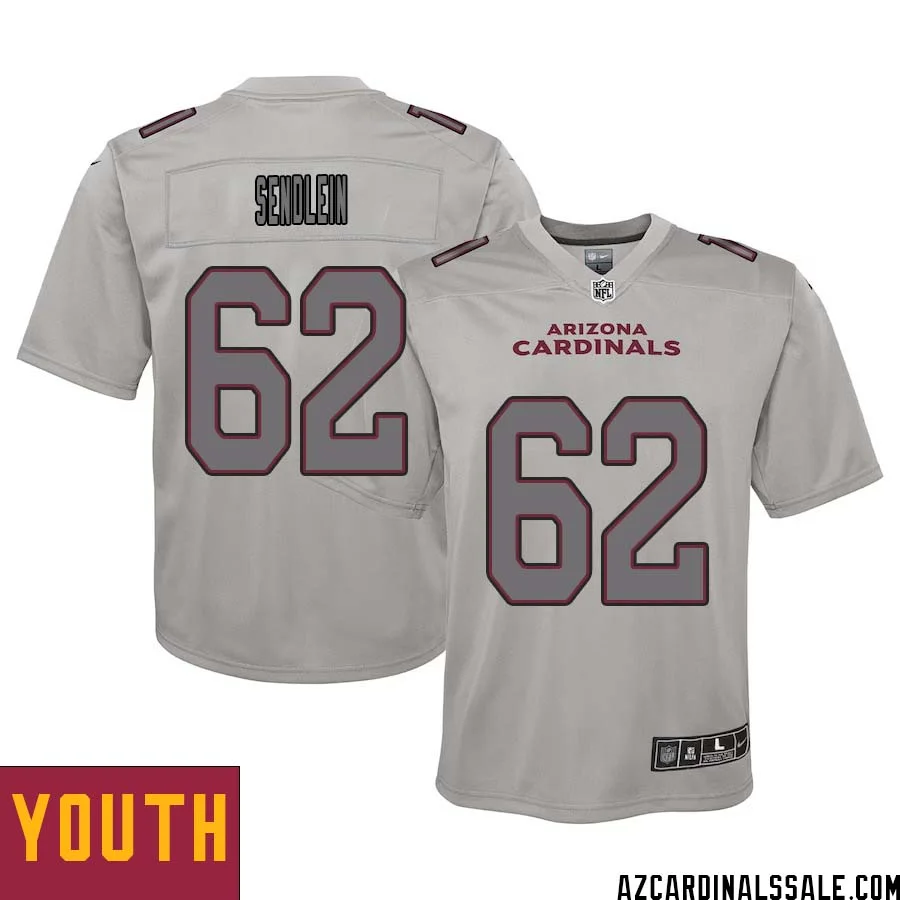 Lyle Sendlein No 62 Youth Arizona Cardinals Gray Atmosphere Fashion Game Jersey