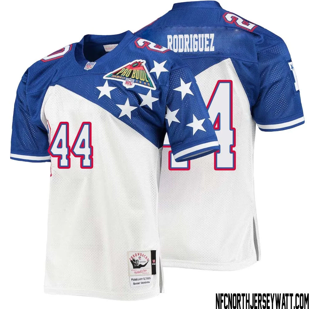 Malcolm Rodriguez No 44 Men Mitchell Ness White Blue NFC 1994 Pro Bowl Authentic Jersey 1
