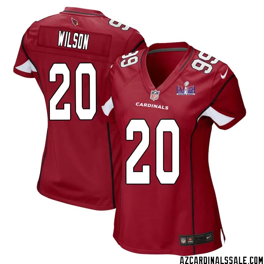 Marco Wilson No 20 Arizona Cardinals Super Bowl LVIII Home Game Jersey Cardinal for Women