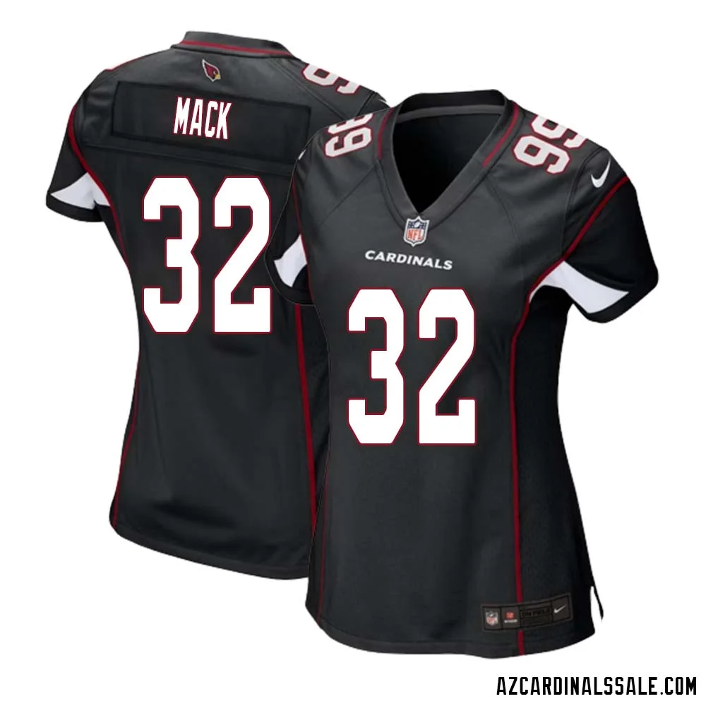Marlon Mack No 32 Arizona Cardinals Black Alternate Game Jersey Cardinal for Women