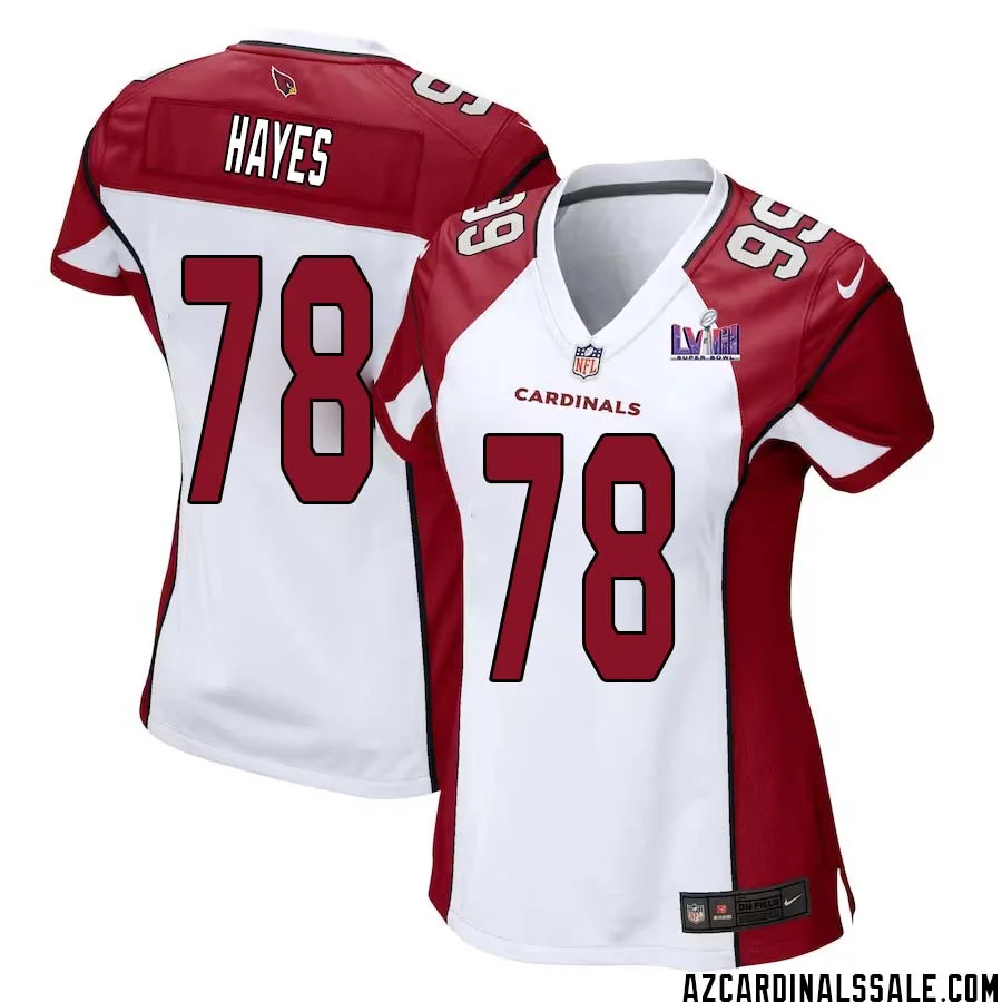 Marquis Hayes No 78 Arizona Cardinals Super Bowl LVIII Away Game Jersey Cardinal for Women