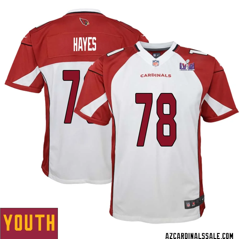 Marquis Hayes No 78 Arizona Cardinals Super Bowl LVIII Away Game Jersey Cardinal for Youth