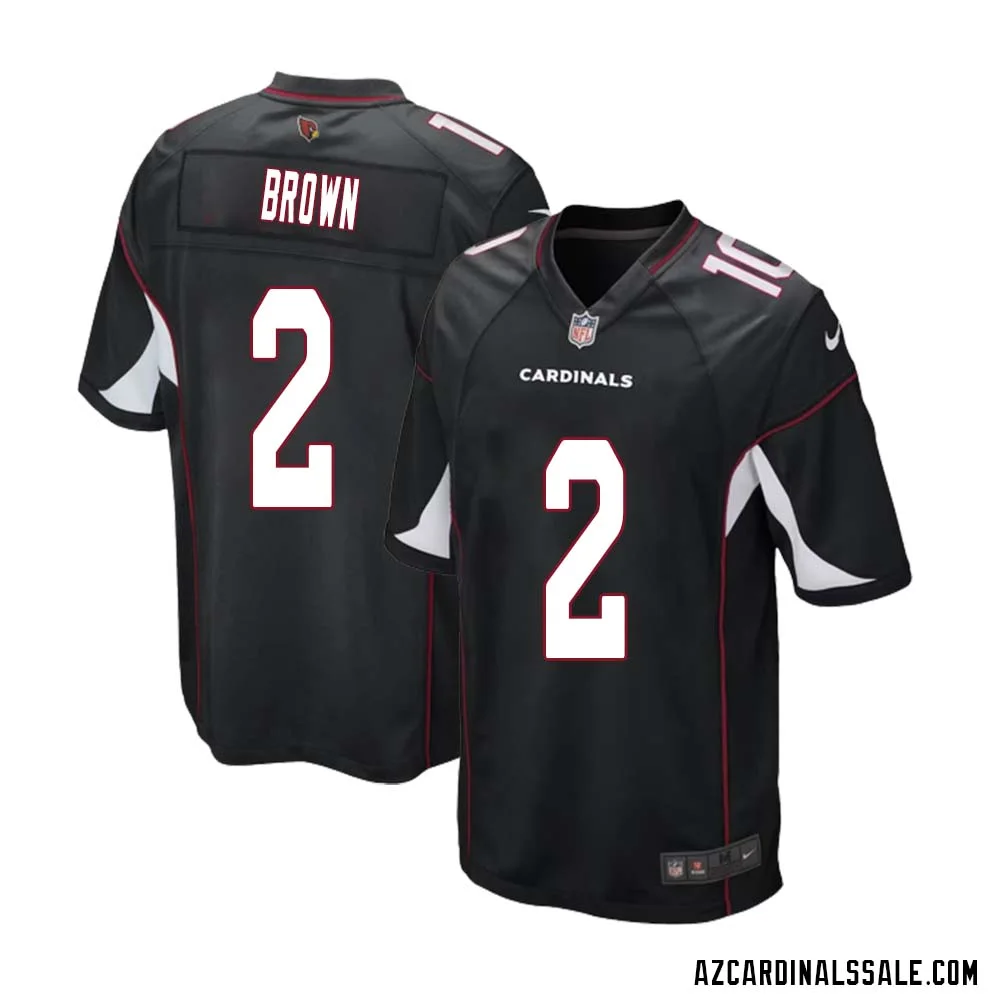 Marquise Brown No 2 Arizona Cardinals Black Alternate Game Jersey Cardinal for Men 1