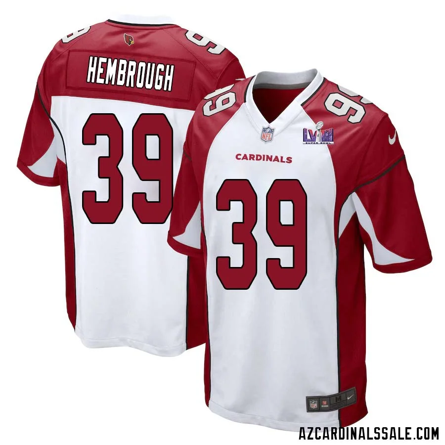 Matt Hembrough No 39 Arizona Cardinals Super Bowl LVIII Away Game Jersey Cardinal for Men