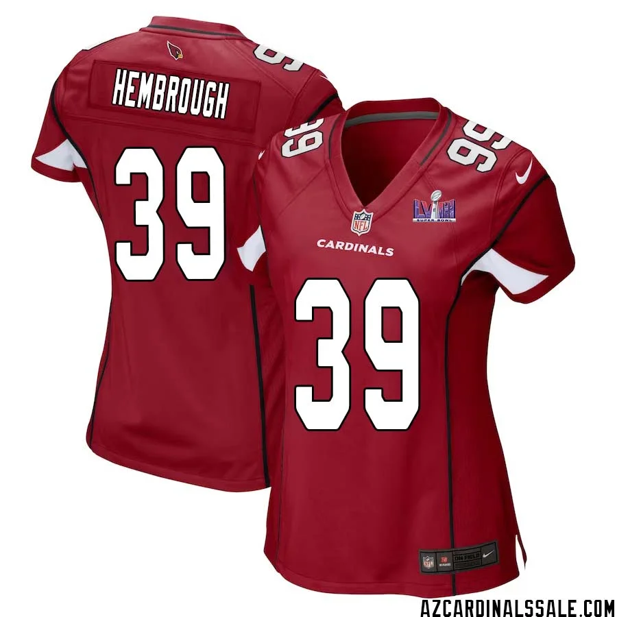 Matt Hembrough No 39 Arizona Cardinals Super Bowl LVIII Home Game Jersey Cardinal for Women