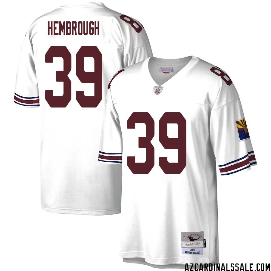 Matt Hembrough No 39 Men Mitchell Ness White Arizona Cardinals Legacy Replica Jersey