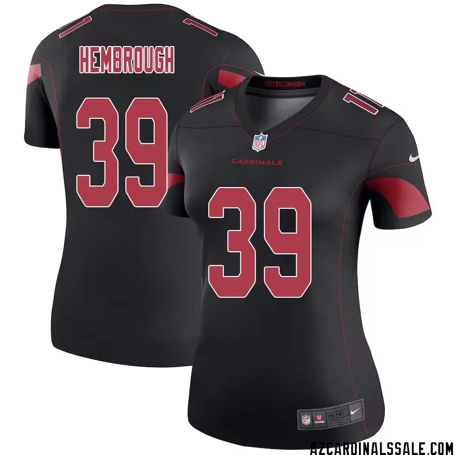 Matt Hembrough No 39 Women Black Arizona Cardinals Color Rush Vapor Limited Jersey 1