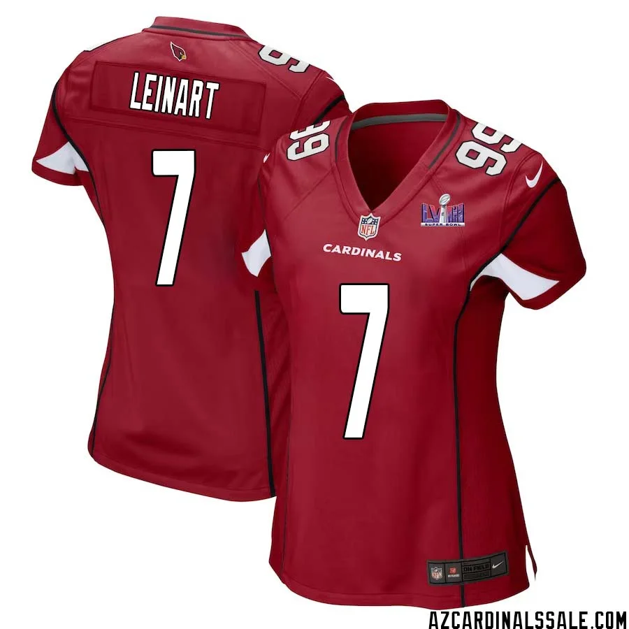 Matt Leinart No 7 Arizona Cardinals Super Bowl LVIII Home Game Jersey Cardinal for Women