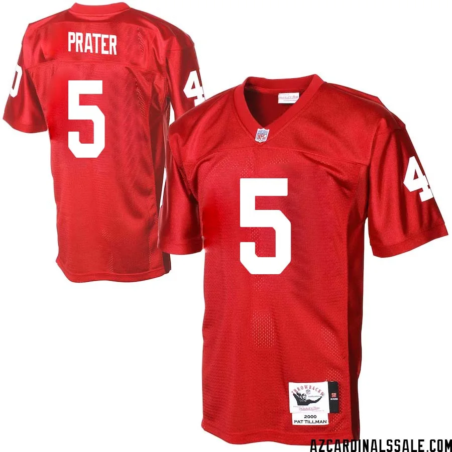 Matt Prater No 5 Men Arizona Cardinals Mitchell Ness Cardinal Authentic Throwback Jersey 1