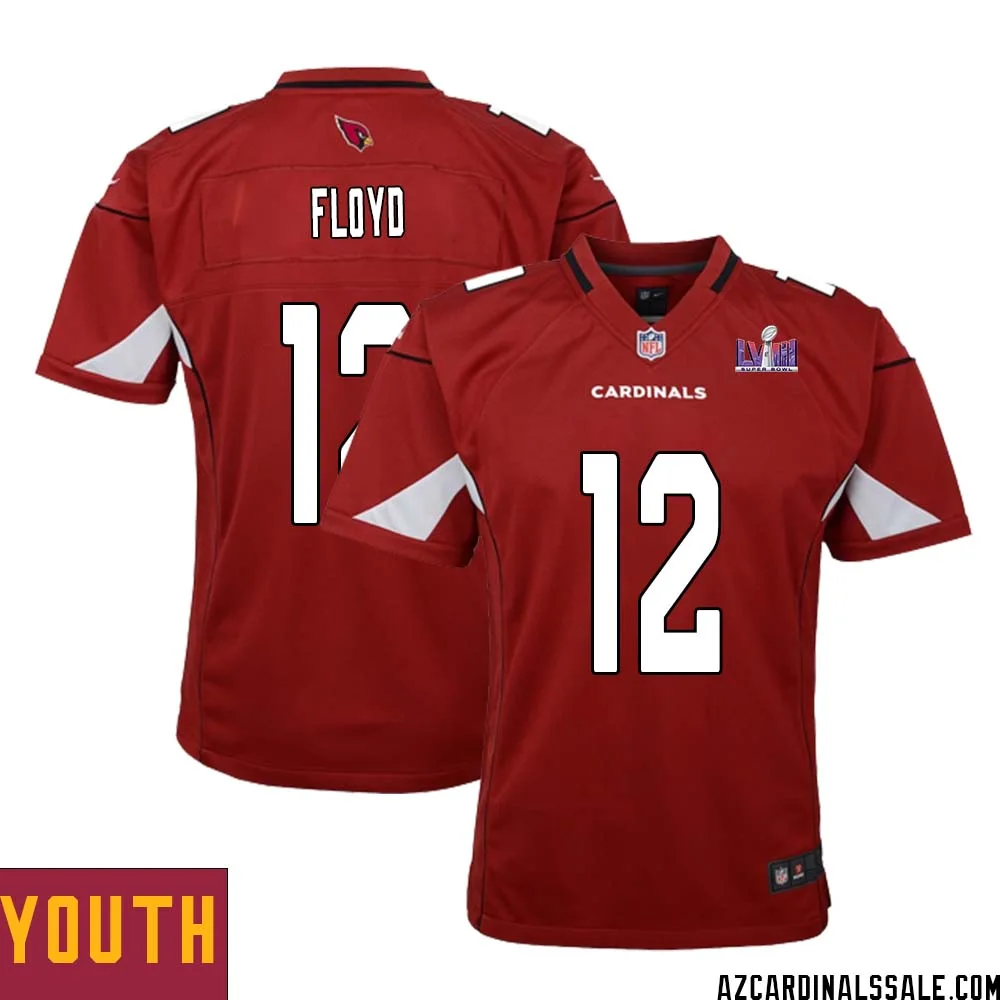 Michael Floyd No 12 Arizona Cardinals Super Bowl LVIII Home Game Jersey Cardinal for Youth