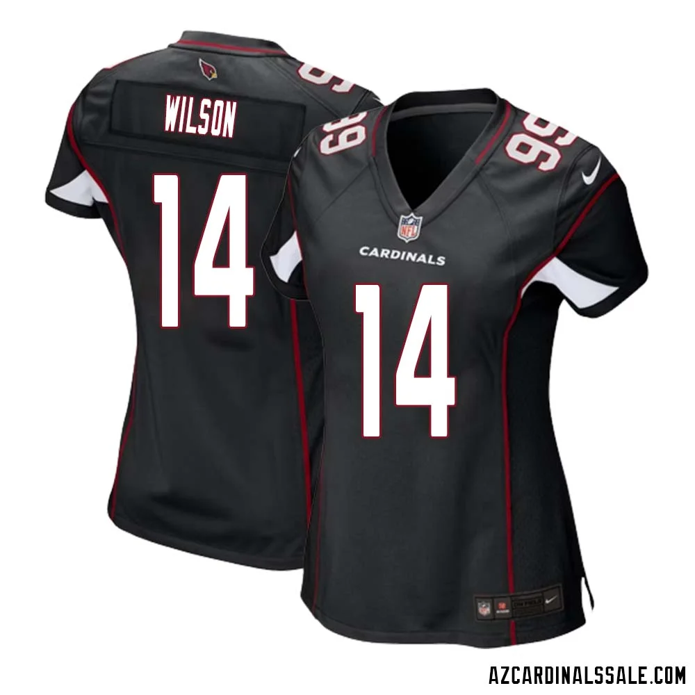Michael Wilson No 14 Arizona Cardinals Black Alternate Game Jersey Cardinal for Women 1
