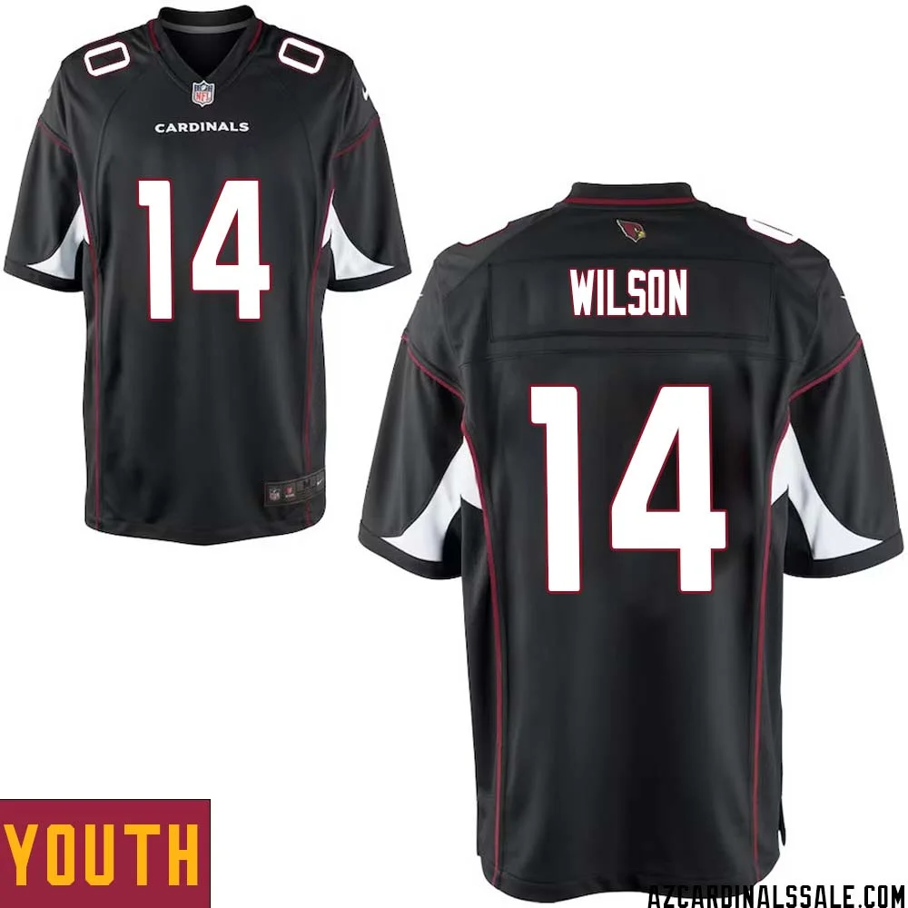 Michael Wilson No 14 Arizona Cardinals Black Alternate Game Jersey Cardinal for Youth 1