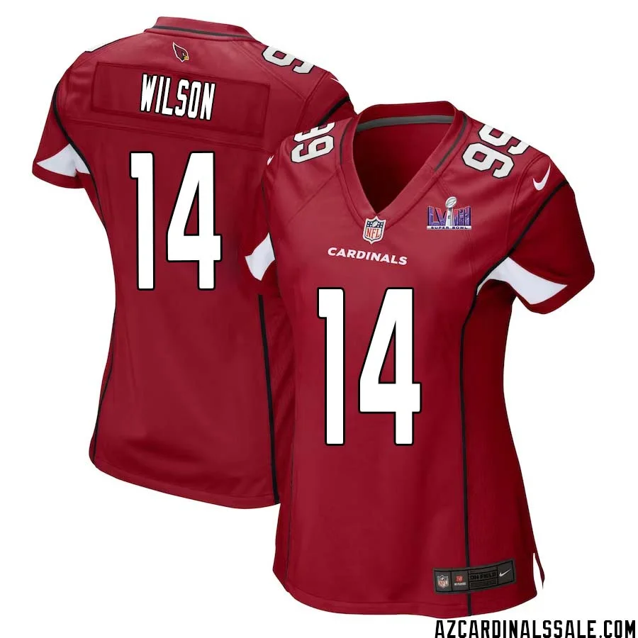 Michael Wilson No 14 Arizona Cardinals Super Bowl LVIII Home Game Jersey Cardinal for Women 1
