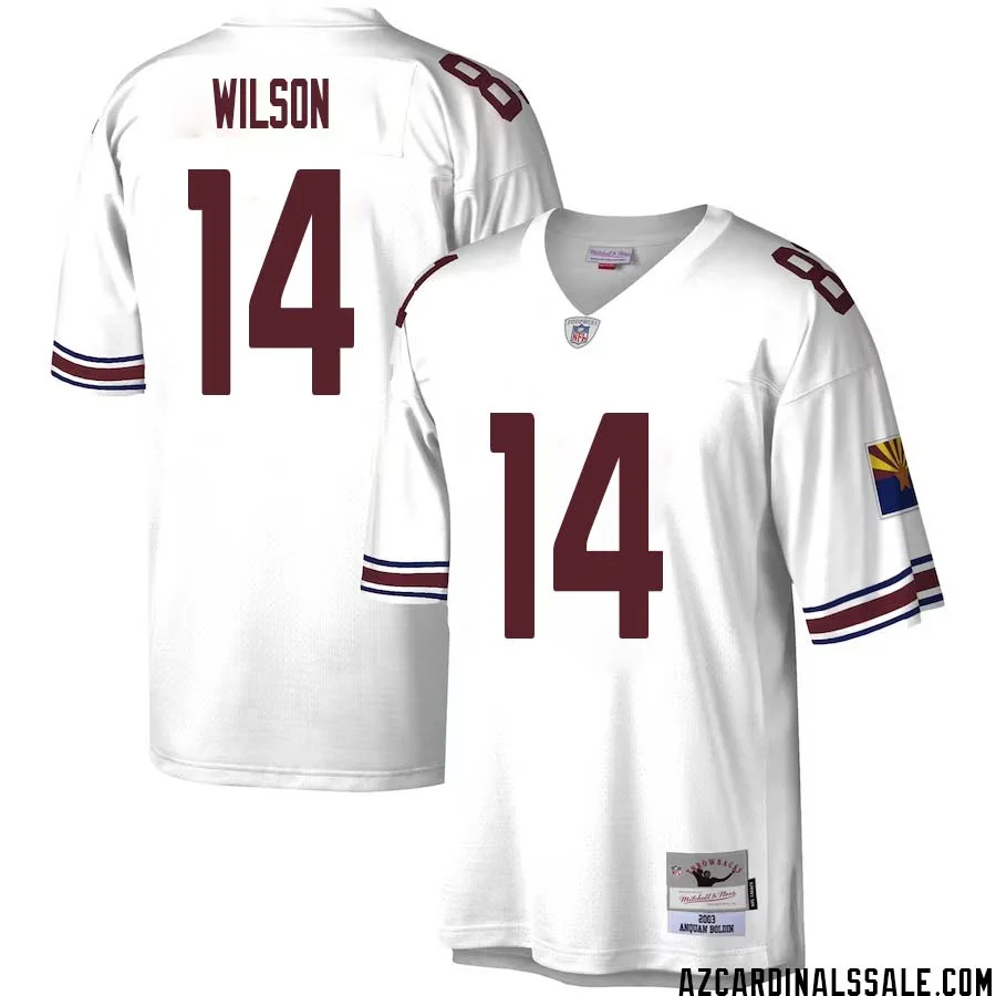 Michael Wilson No 14 Men Mitchell Ness White Arizona Cardinals Legacy Replica Jersey 1
