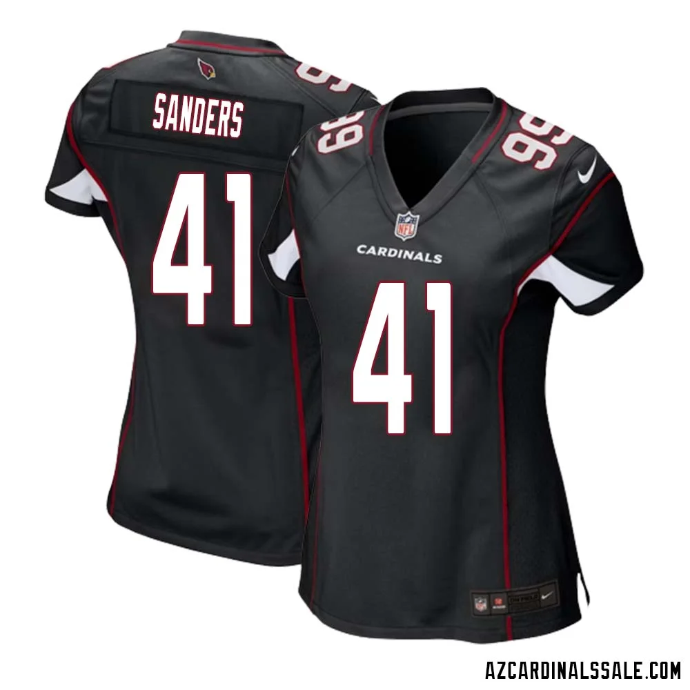 Myjai Sanders No 41 Arizona Cardinals Black Alternate Game Jersey Cardinal for Women 1