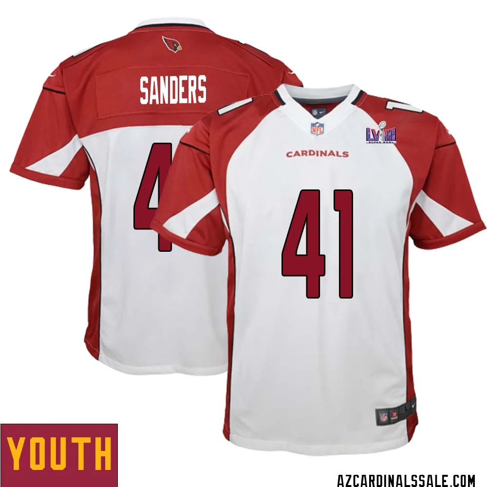 Myjai Sanders No 41 Arizona Cardinals Super Bowl LVIII Away Game Jersey Cardinal for Youth 1