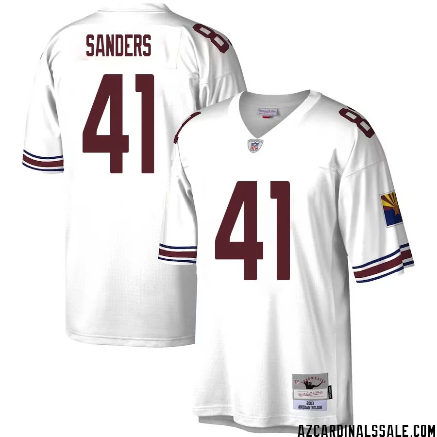 Myjai Sanders No 41 Men Mitchell Ness White Arizona Cardinals Legacy Replica Jersey 1