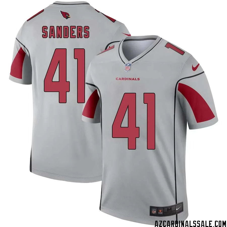 Myjai Sanders No 41 Men Silver Arizona Cardinals Inverted Legend Jersey 1